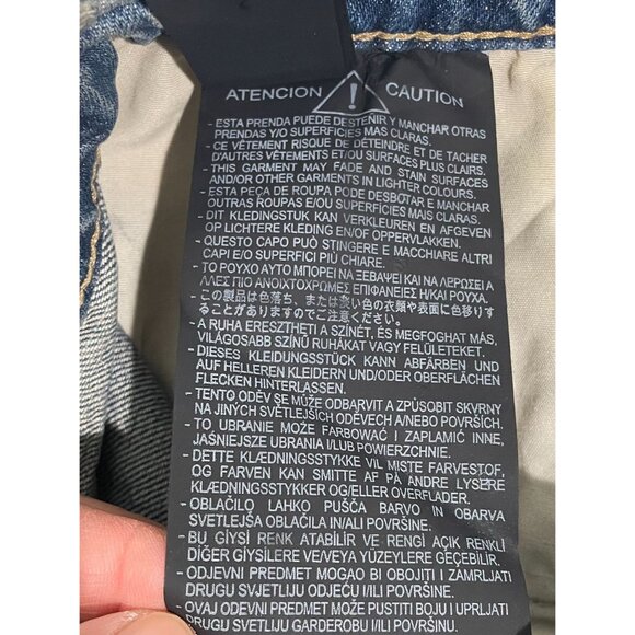 Zara Womens Loose Fit Straight Leg Low Rise Denim Jeans Size 34 Blue Distressed - Picture 14 of 16